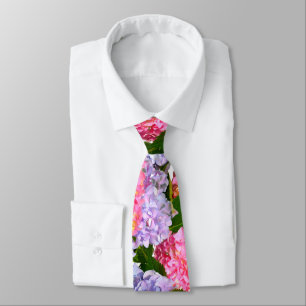 Pink purple blue floral Hydrangea Bouquet Tie