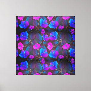 Pink Purple Blue Flowers Canvas Print
