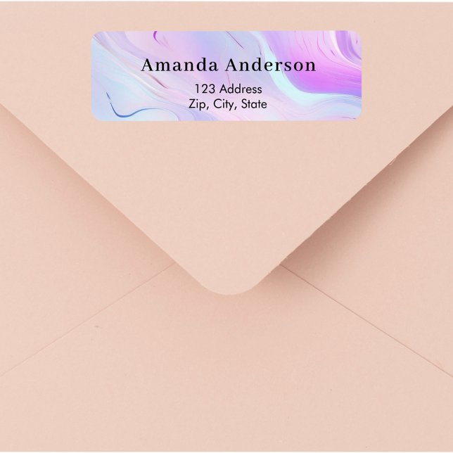Pink purple blue holographic return address (Creator Uploaded)