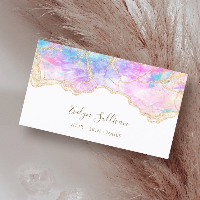 pink purple blue opal business card (Creator Uploaded)