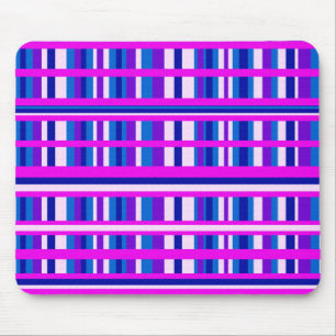 Pink Purple Blue Plaid Mouse Pad