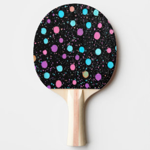 Pink Purple Blue Polka Dots pattern Design Ping Pong Paddle