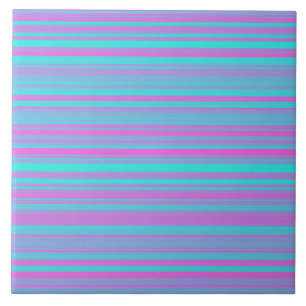 Pink Purple Blue Stripes Pattern Tile