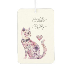 Pink Purple Blush Flowers Heart Love Cat Birthday Car Air Freshener