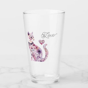 Pink Purple Blush Flowers Hearts Love Glass