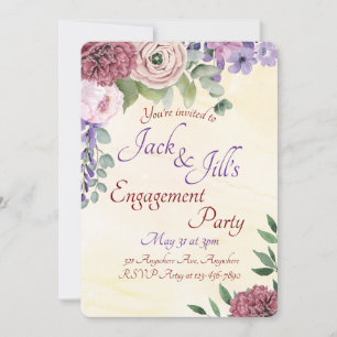 Pink & Purple Bouquet Invitation
