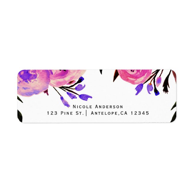Pink & Purple Bright Modern Floral Invitation (Front)
