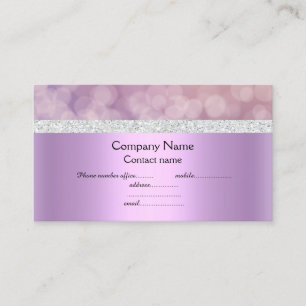 Pink purple bubbles elegant semi gloss business card