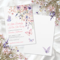 Pink Purple Butterfly Floral Baby Shower