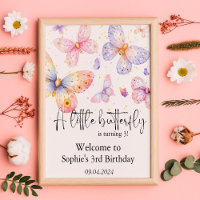Pink Purple Butterfly Girl All Ages Birthday