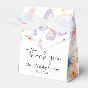Pink Purple Butterfly Girl Baby Shower  Favour Box