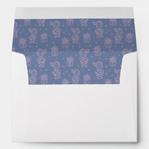 Pink & Purple Cartoon Cactus Pattern Envelopes