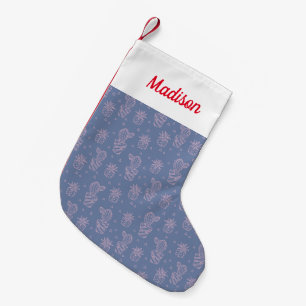 Pink & Purple Cartoon Cactus Pattern Small Christmas Stocking