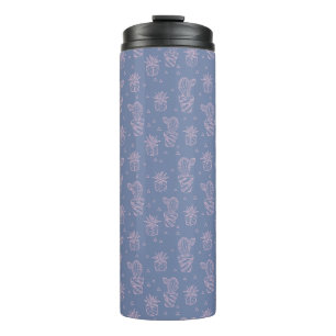 Pink & Purple Cartoon Cactus Pattern Thermal Tumbler