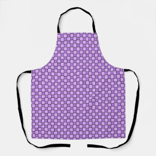 Pink Purple Chequerboard Gingham Pattern Apron