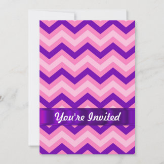 Pink & purple chevron invitation
