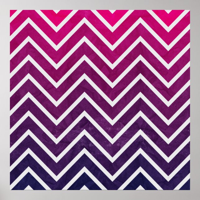 Pink Purple Chevron Poster (Front)
