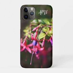 Pink Purple Colourful Fuchsia Flower Initials Case-Mate iPhone Case