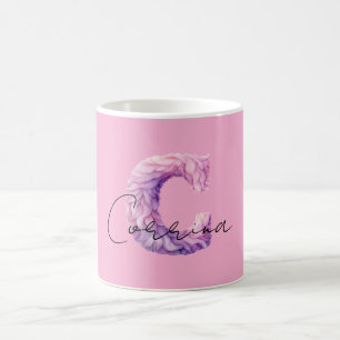 Pink Purple Cosy C Name Coffee Mug