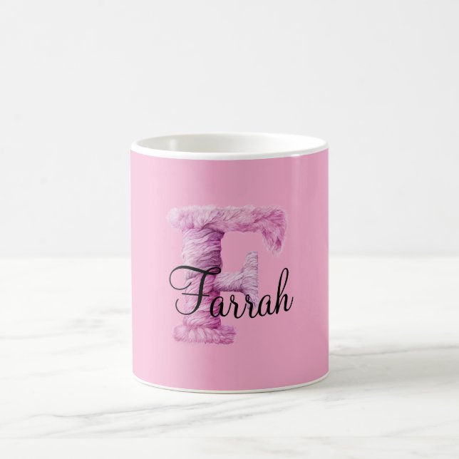 Pink Purple Cosy F Name  Coffee Mug (Center)