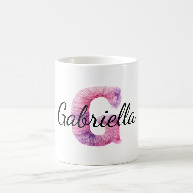 Pink Purple Cosy G Name  Coffee Mug (Center)