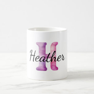 Pink Purple Cosy H Name Coffee Mug