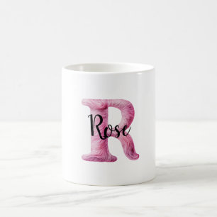 Pink Purple Cosy Letter R Name Coffee Mug