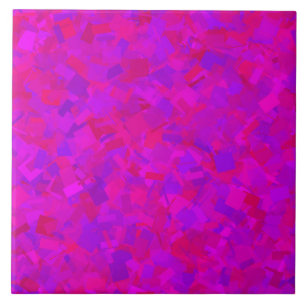 Pink Purple Cubism Pattern Tile