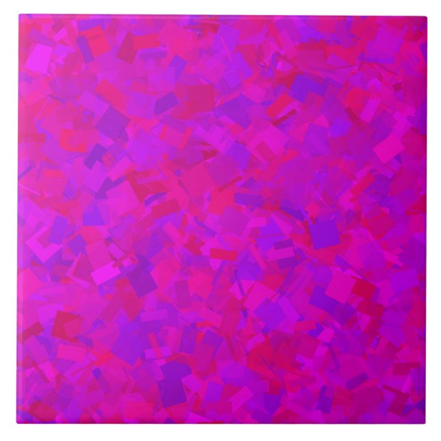 Pink Purple Cubism Pattern Tile (Front)