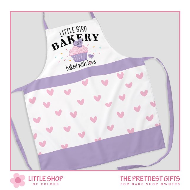 Pink Purple Cupcake Customisable Bakery Apron (Creator Uploaded)