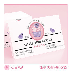Pink Purple Cupcake Customisable Bakery Business Card