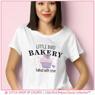 Pink Purple Cupcake Customisable Bakery T-Shirt
