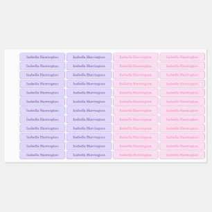 Pink/Purple Custom Name Iron-On Fabric Clothing