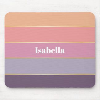 Pink Purple Custom Summer Colour Block Stripes Mouse Pad