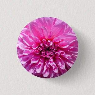 Pink Purple Dahlia Flower 3 Cm Round Badge