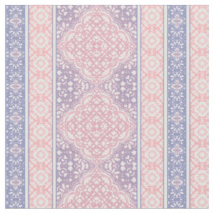Pink & Purple Decorative Bohemian Tile Pattern Fabric