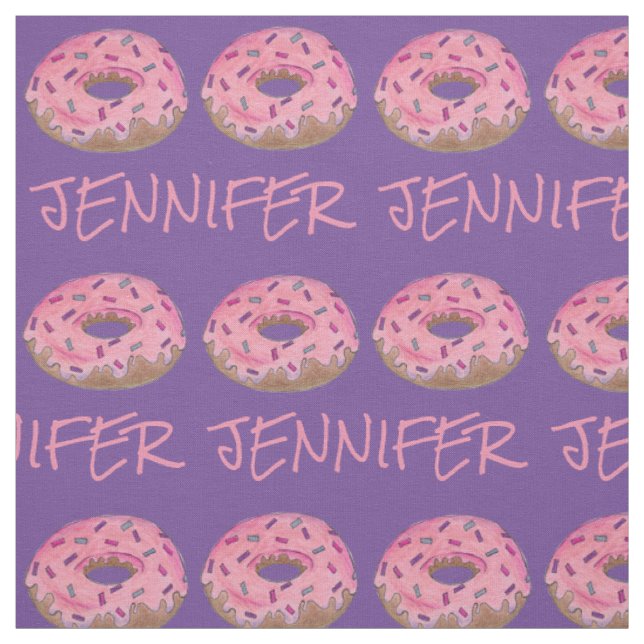 Pink Purple Doughnut Doughnut Doughnuts Name Fabri Fabric (Swatch)