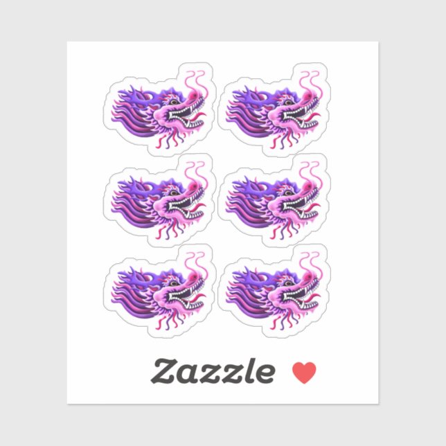 Pink & Purple Dragon Heads (Sheet)