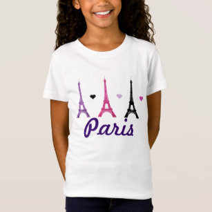 Pink & Purple Eiffel Tower pattern T-Shirt