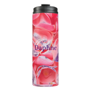 Pink Purple Elegant Girly Cute Monogram Modern Thermal Tumbler