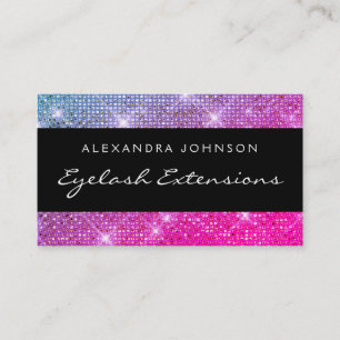 Pink, Purple Elegant Sparkly Eyelash Extensions Business Card