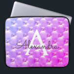 Pink - Purple Elegant Vintage Monogram Laptop Sleeve<br><div class="desc">Pink and Purple Ombre Elegant,  Vintage Girly Monogram Case. This case can be customised to include your initial and first name.</div>