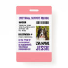 Pink Purple Emotional Support Animal Photo ID