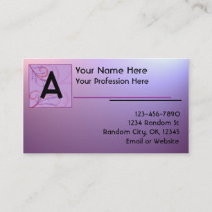 Pink purple fade customisable business cards