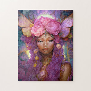 Pink Purple Fairy Queen Fantasy Art Jigsaw Puzzle