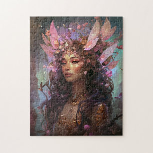 Pink Purple Fairy Queen Fantasy Art Jigsaw Puzzle