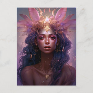 Pink Purple Fairy Queen Fantasy Art Postcard