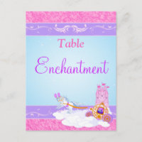 Pink, Purple Fairy Tale Table Name/Number Postcard