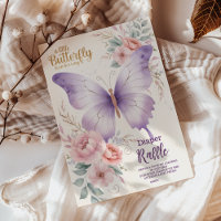 Pink Purple Floral Butterfly Girl  Diapper Raffle