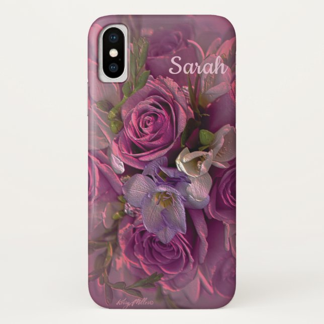 Pink & Purple Floral Case-Mate iPhone Case (Back)